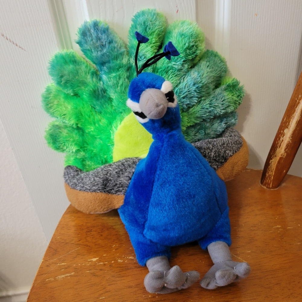 Stuffed Colorful Peacock, Beautiful Plush Bird Wild Republic Plush